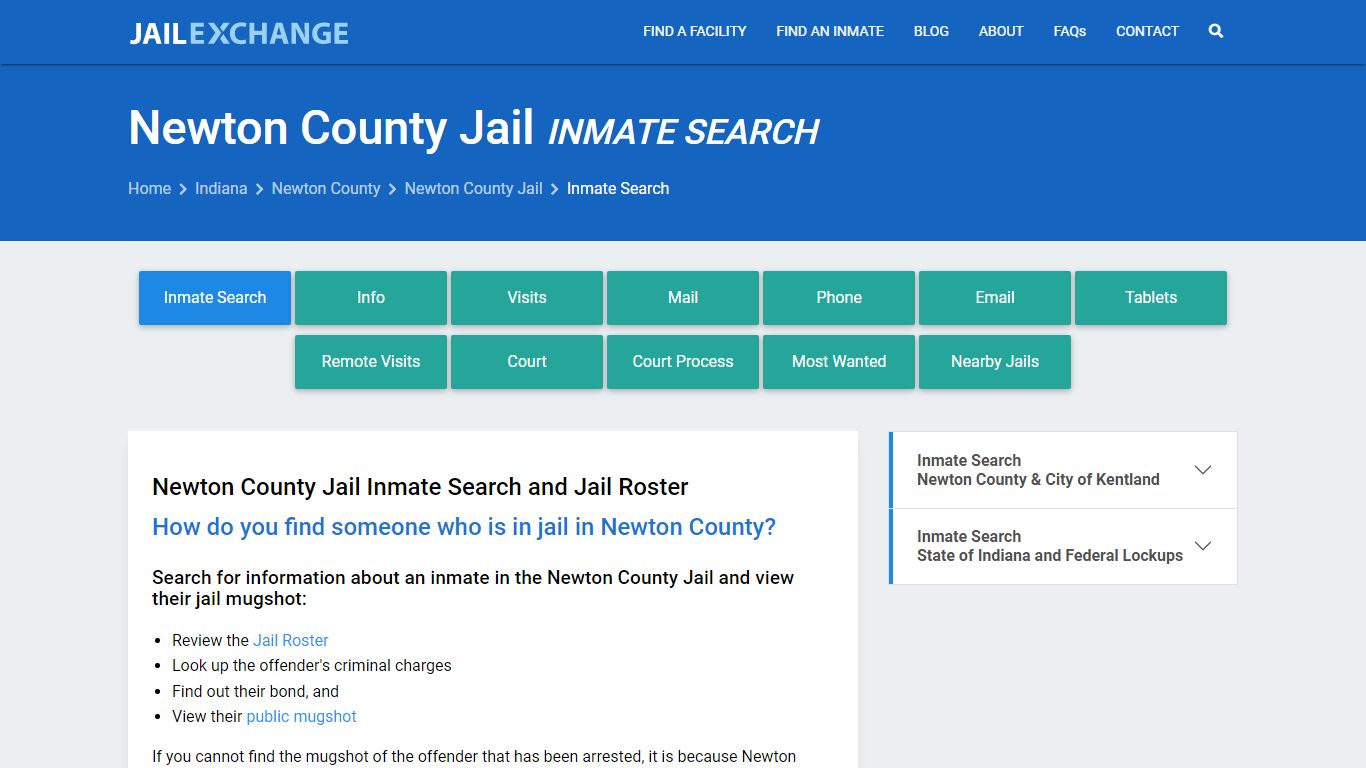 Inmate Search: Roster & Mugshots - Newton County Jail, IN